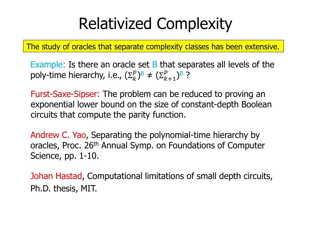 relativized complexity 12