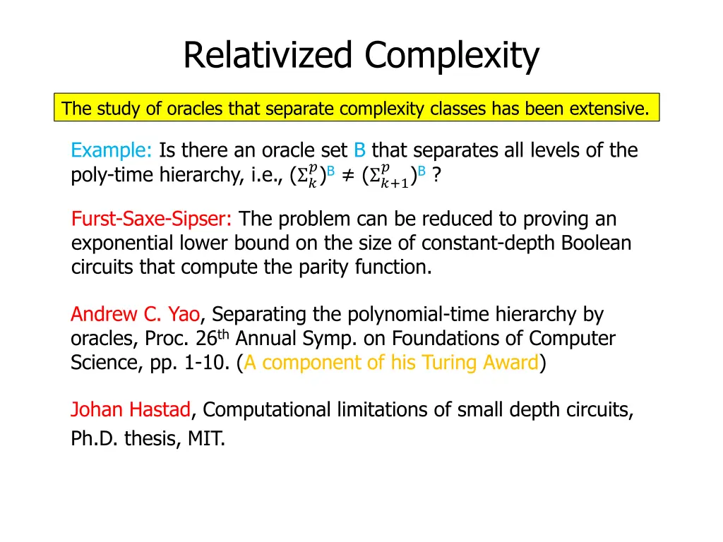 relativized complexity 13