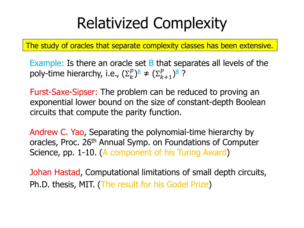 relativized complexity 14