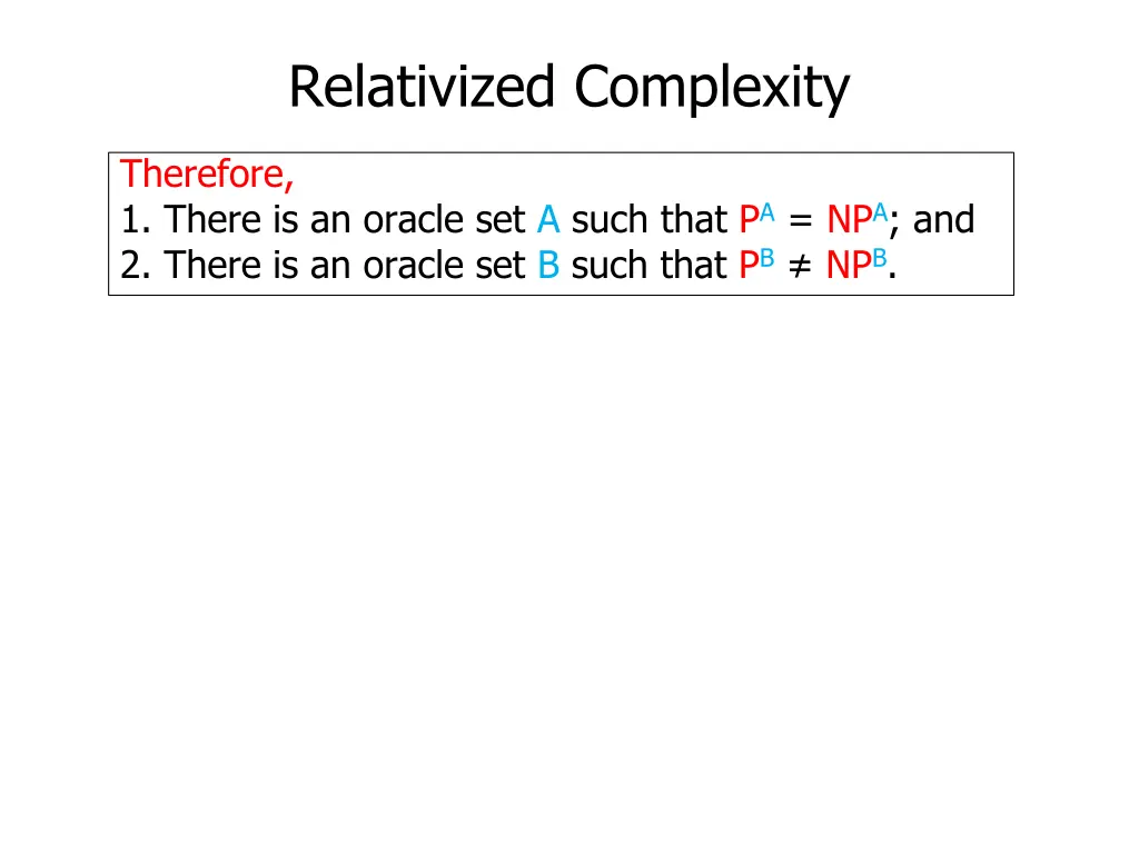 relativized complexity