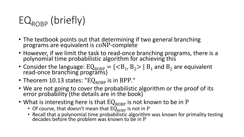 eq robp briefly