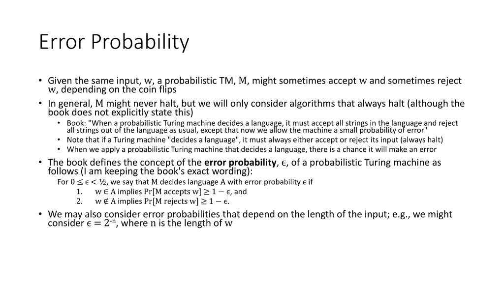 error probability
