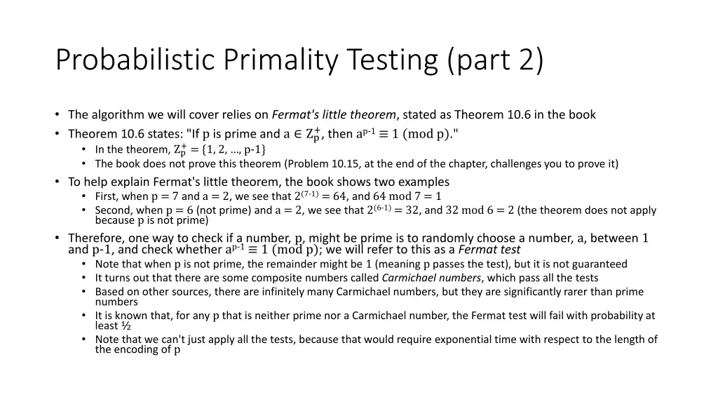 probabilistic primality testing part 2
