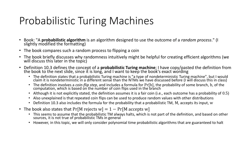 probabilistic turing machines