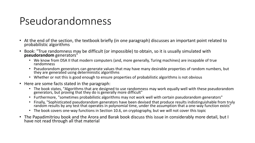pseudorandomness