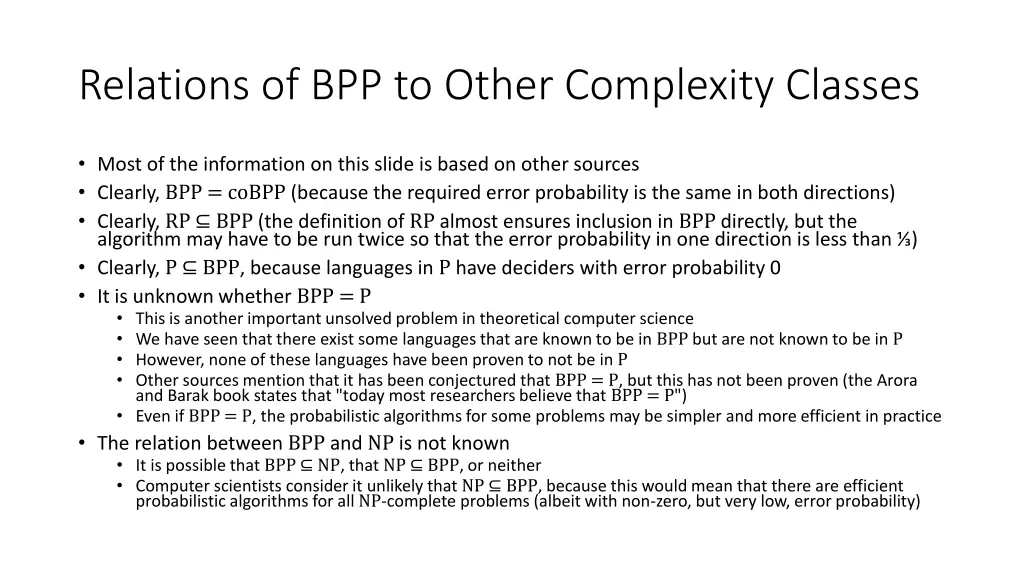 relations of bpp to other complexity classes