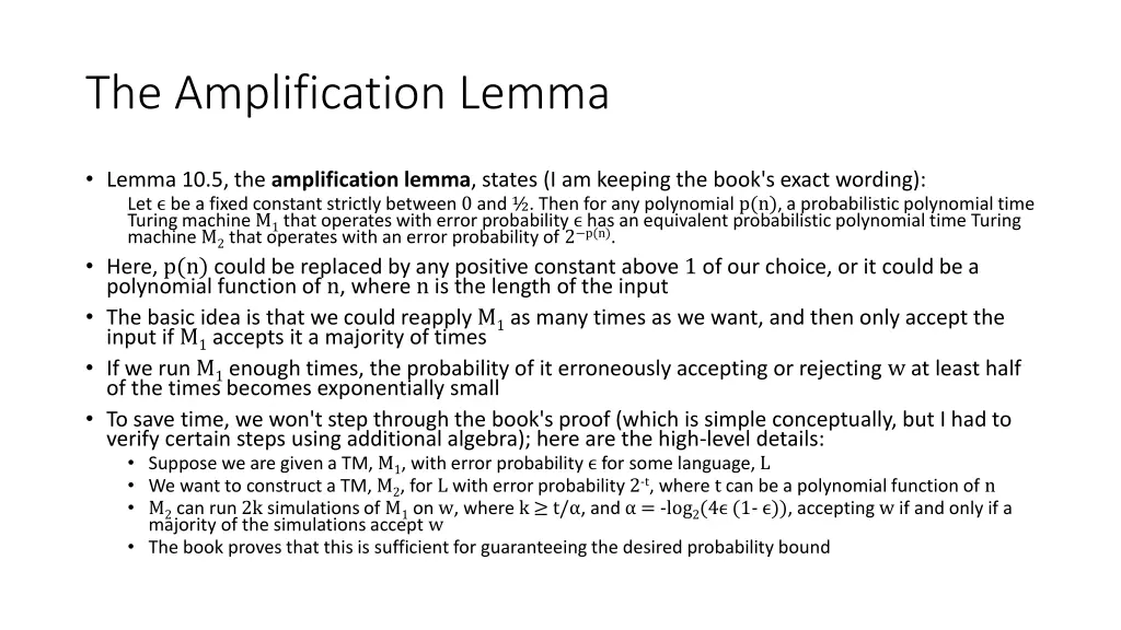 the amplification lemma