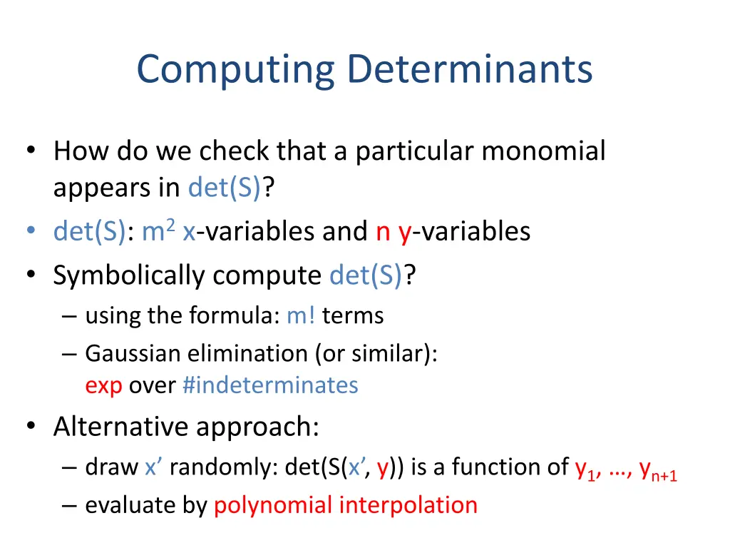 computing determinants