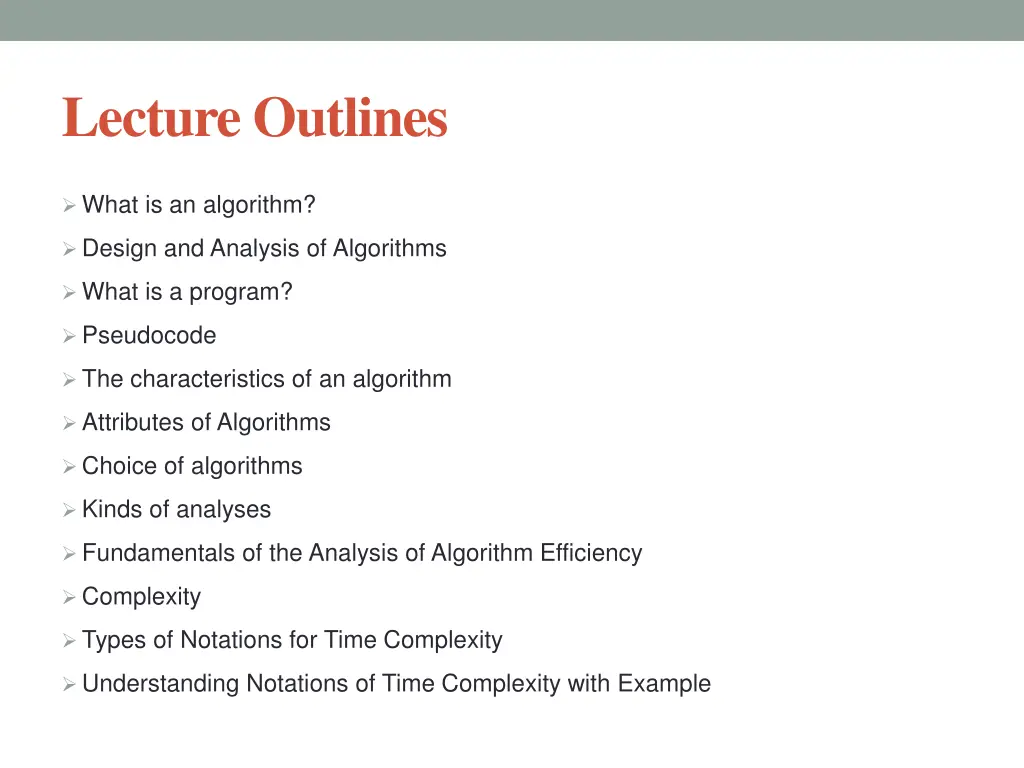 lecture outlines