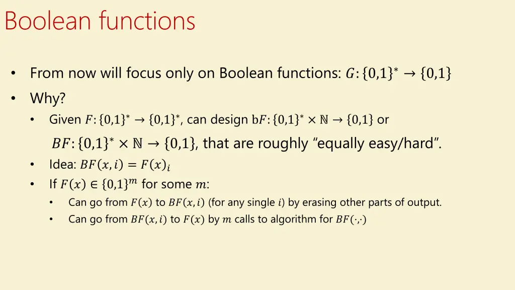 boolean functions