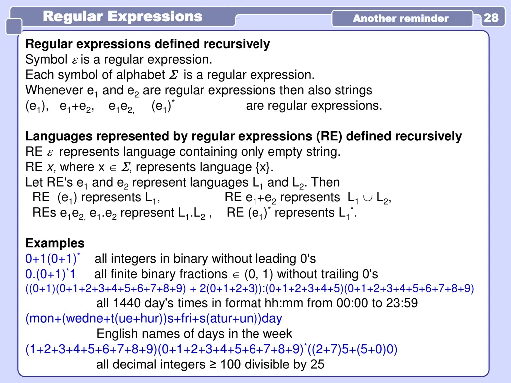 regular expressions regular expressions