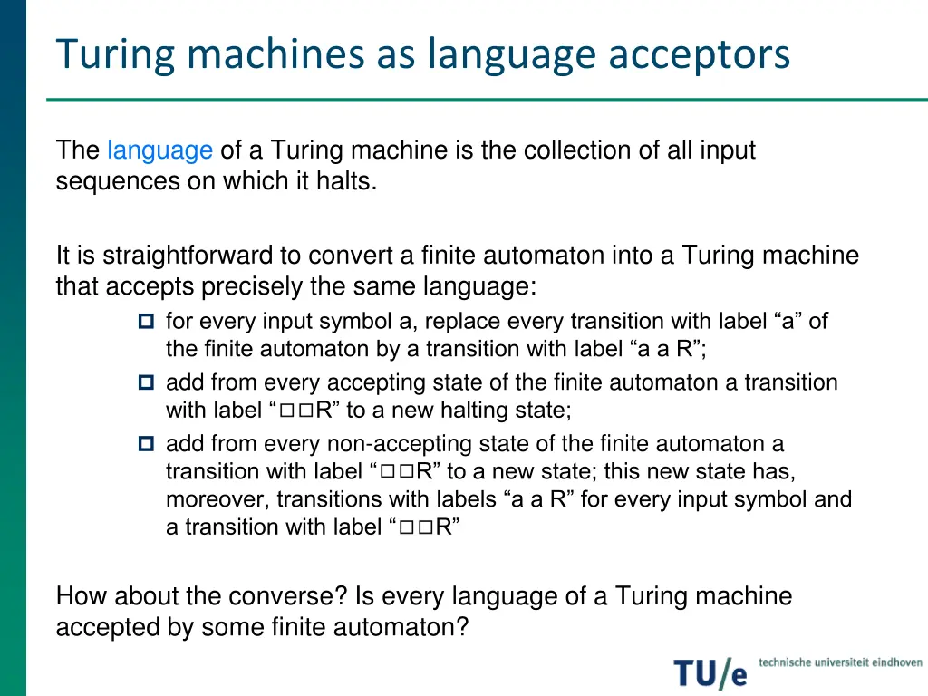 turing machines as language acceptors 1
