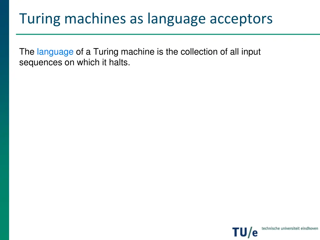 turing machines as language acceptors