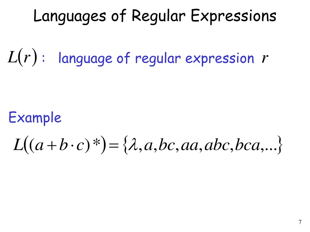 languages of regular expressions