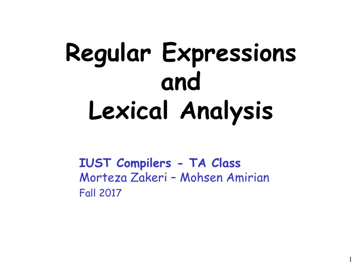 regular expressions and lexical analysis