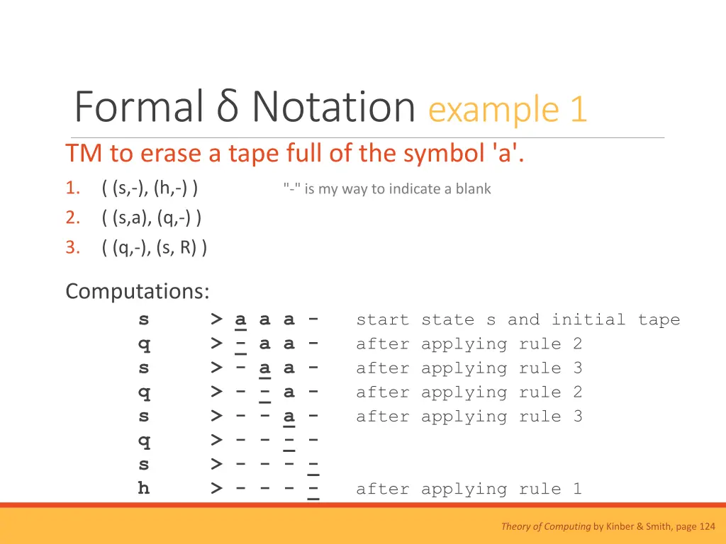 formal notation example 1 tm to erase a tape full