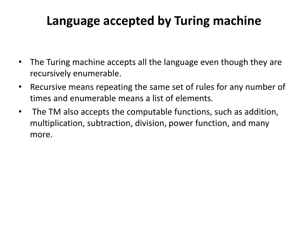 language accepted by turing machine