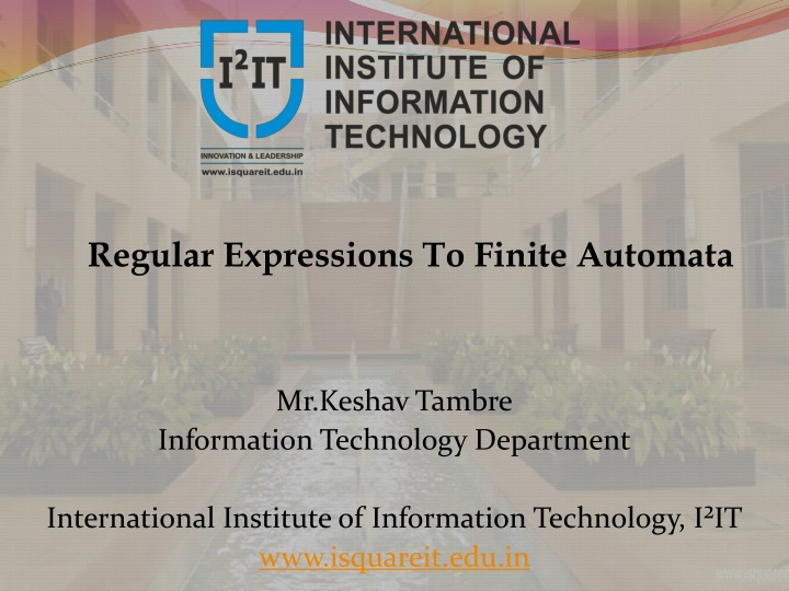 regular expressions to finite automata