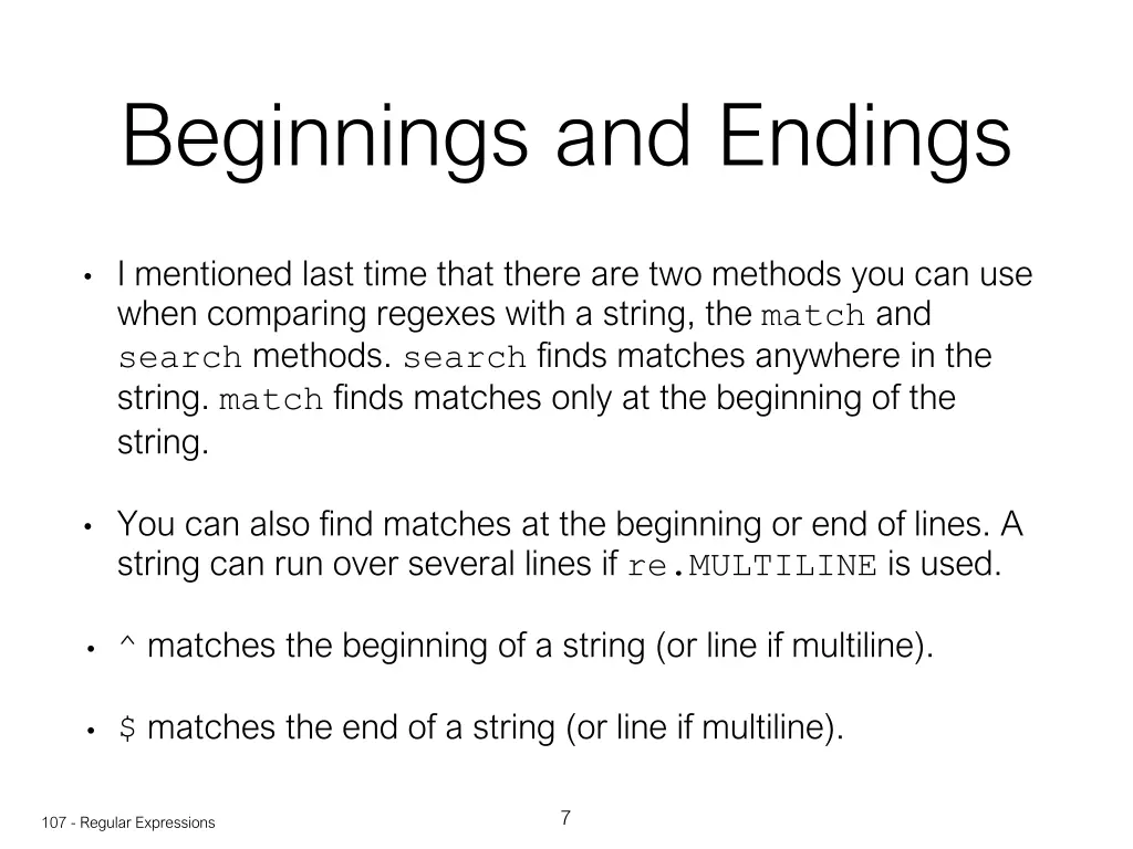 beginnings and endings