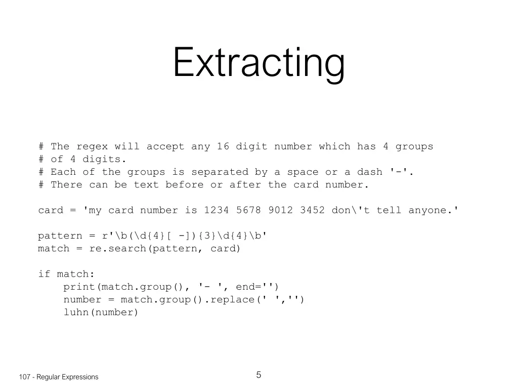 extracting