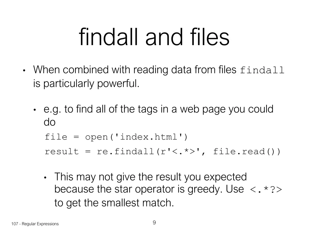 findall and files