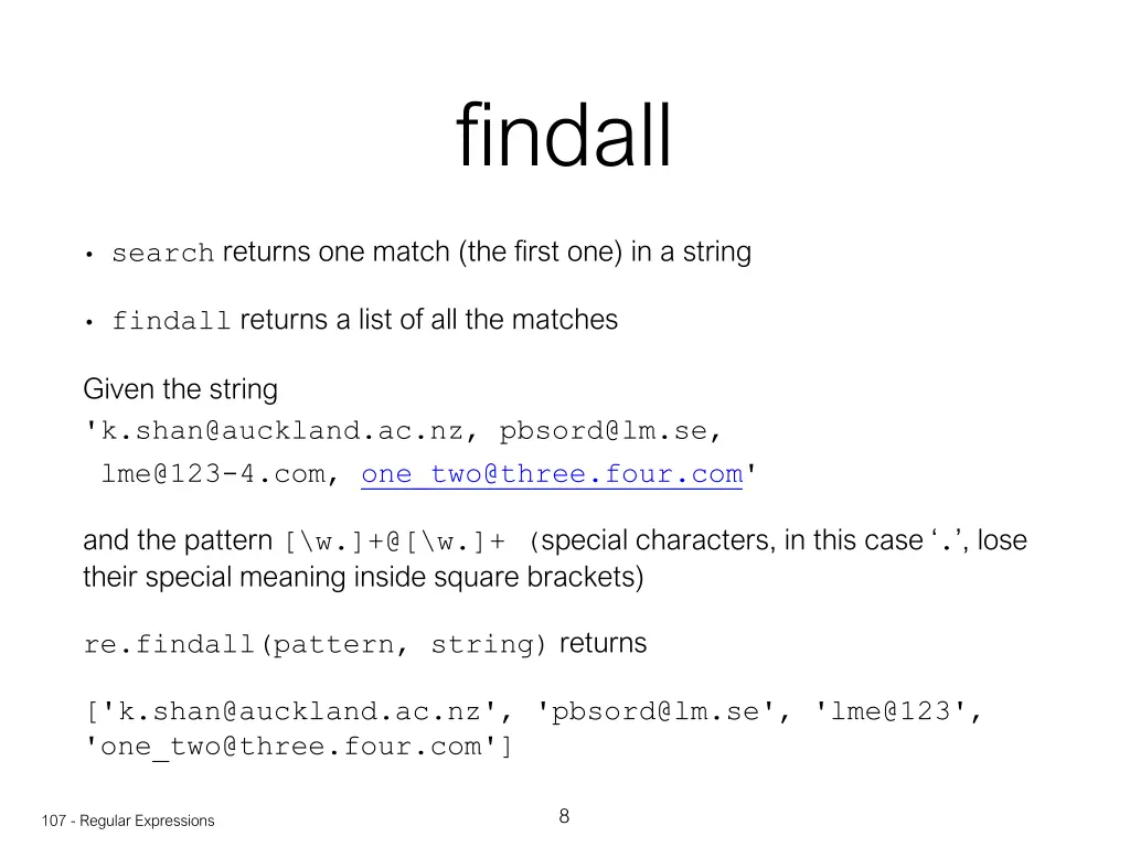 findall