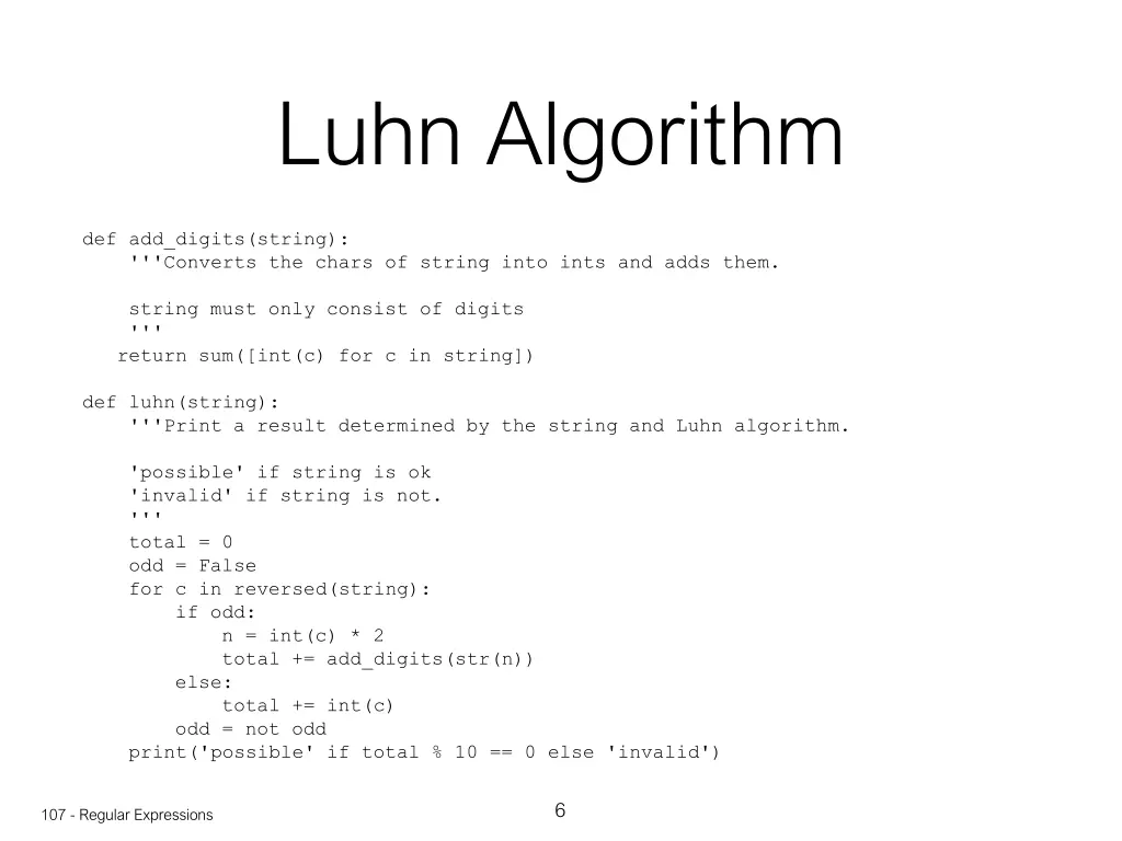 luhn algorithm