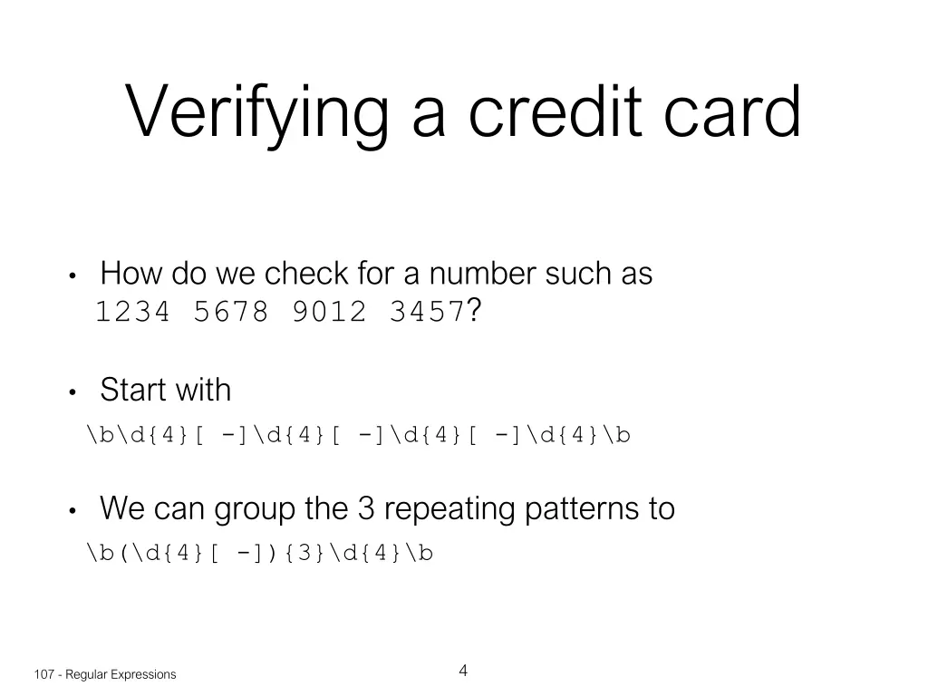verifying a credit card