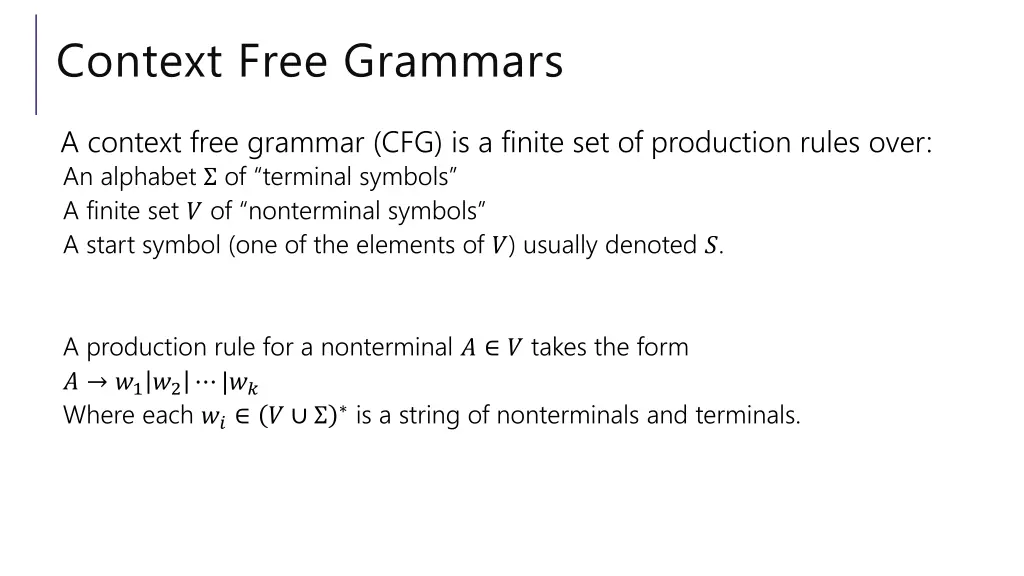 context free grammars 1
