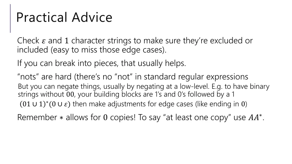 practical advice