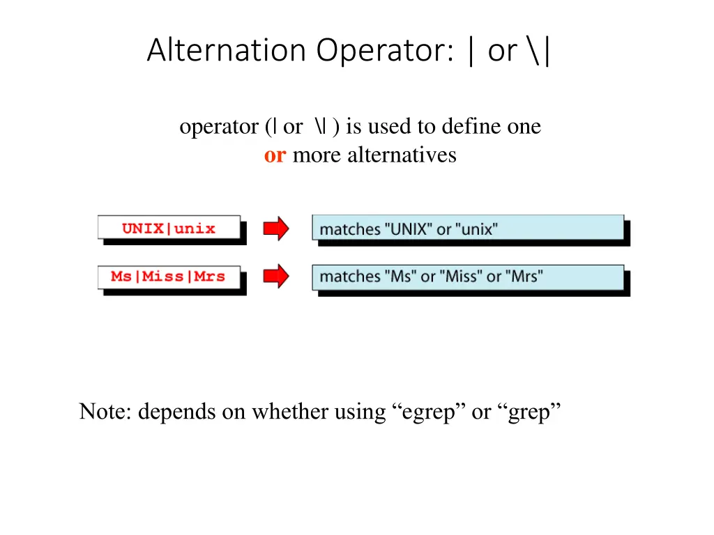 alternation operator or