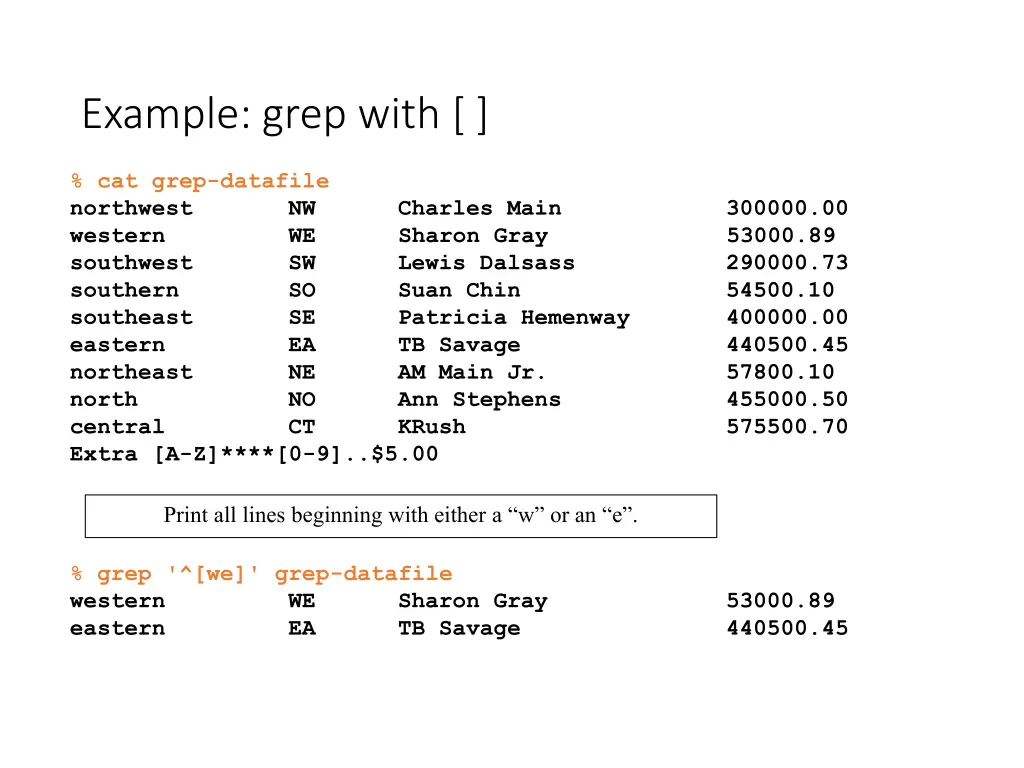 example grep with 3