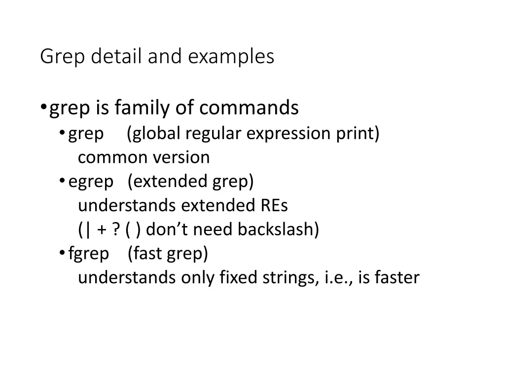 grep detail and examples