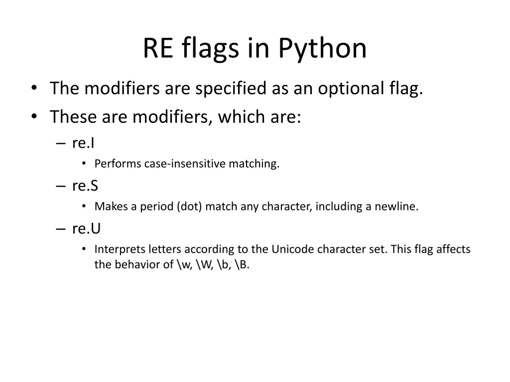 re flags in python