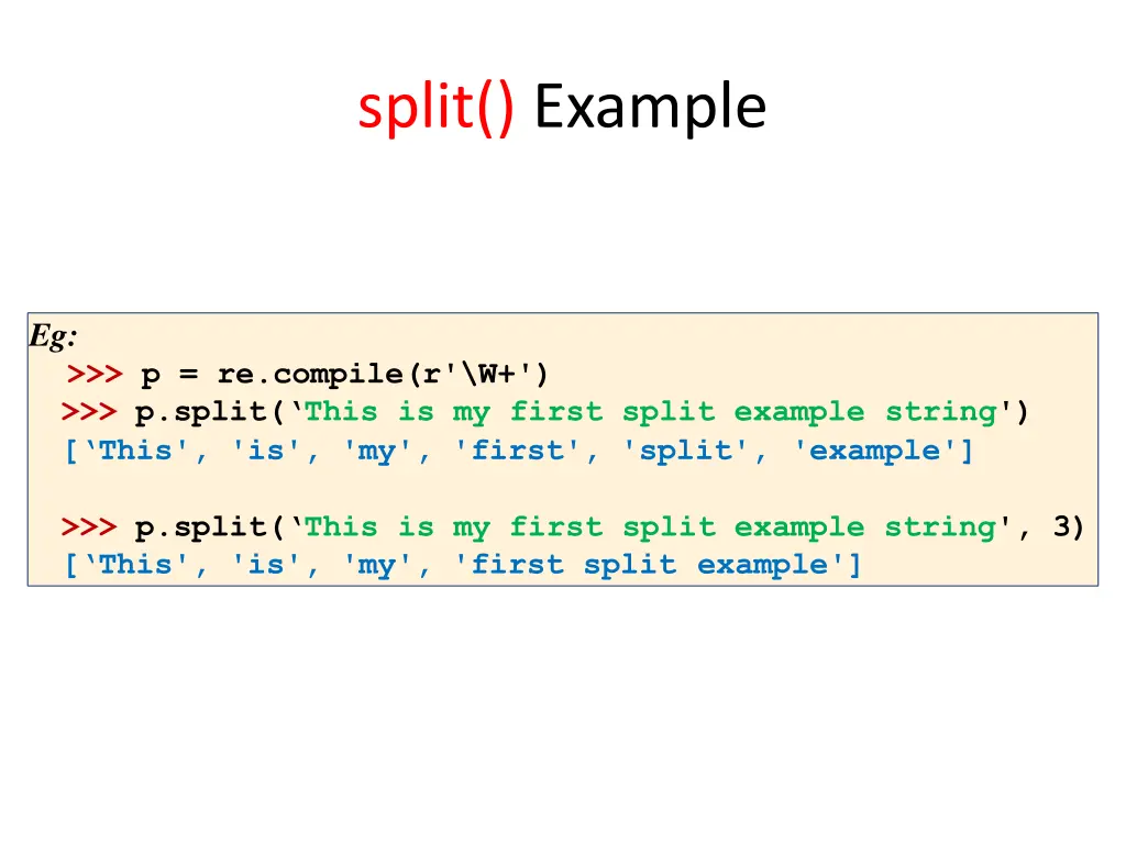 split example