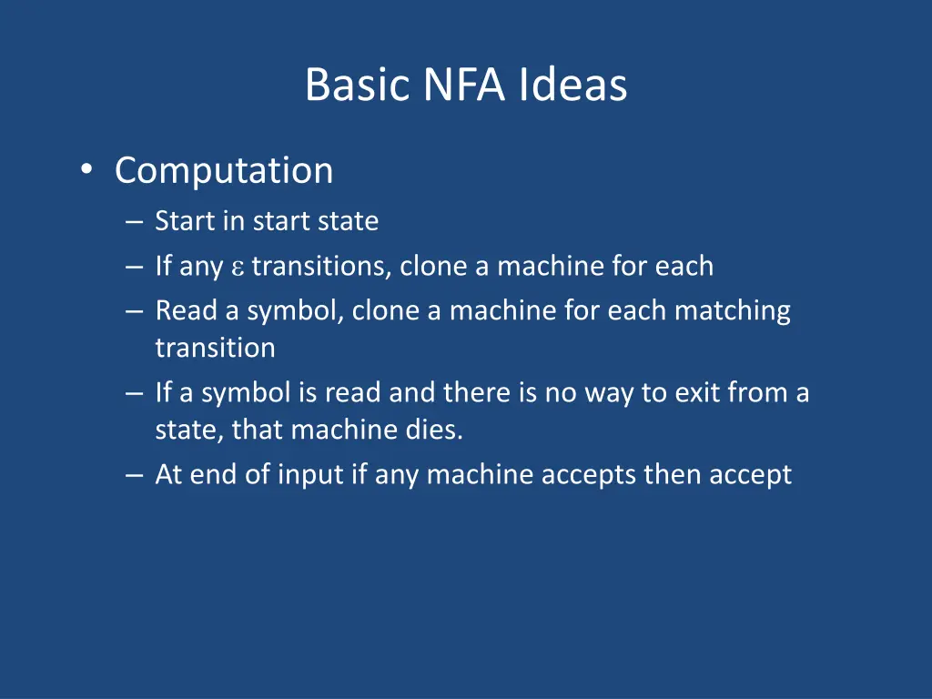basic nfa ideas