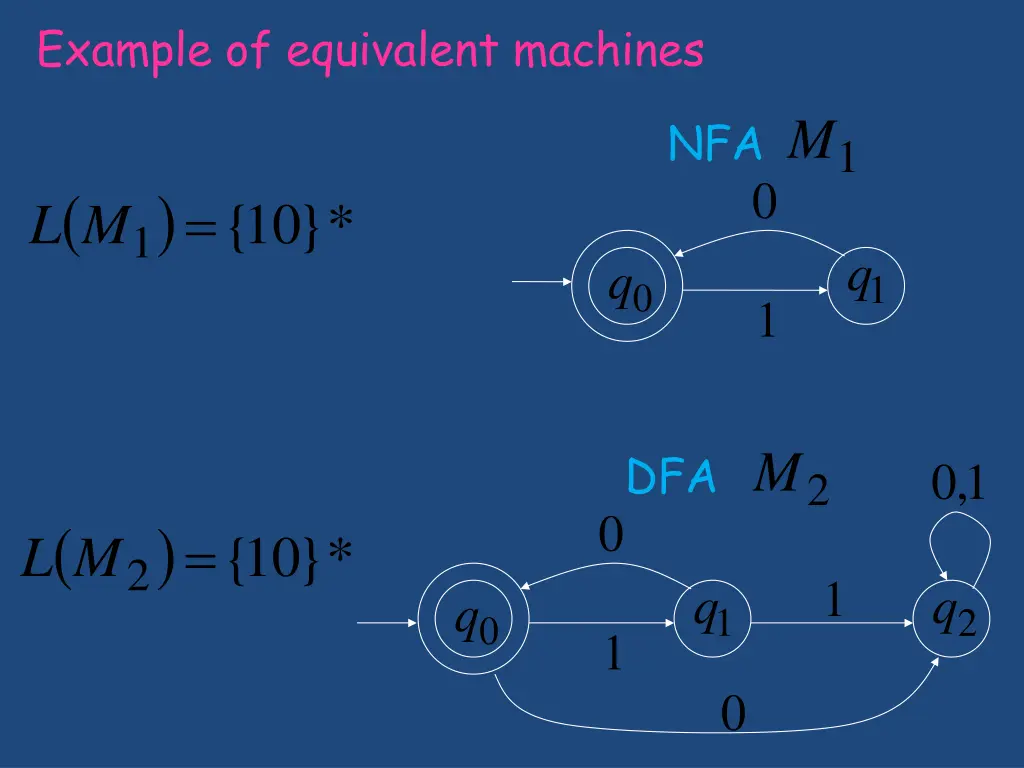 example of equivalent machines