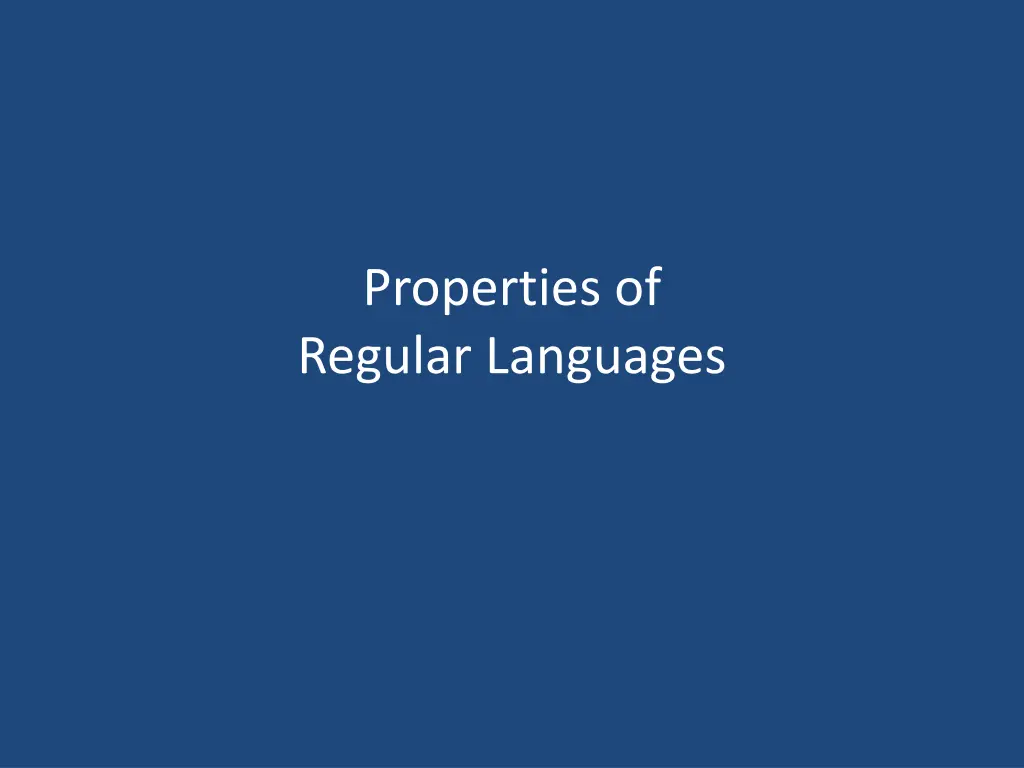 properties of regular languages