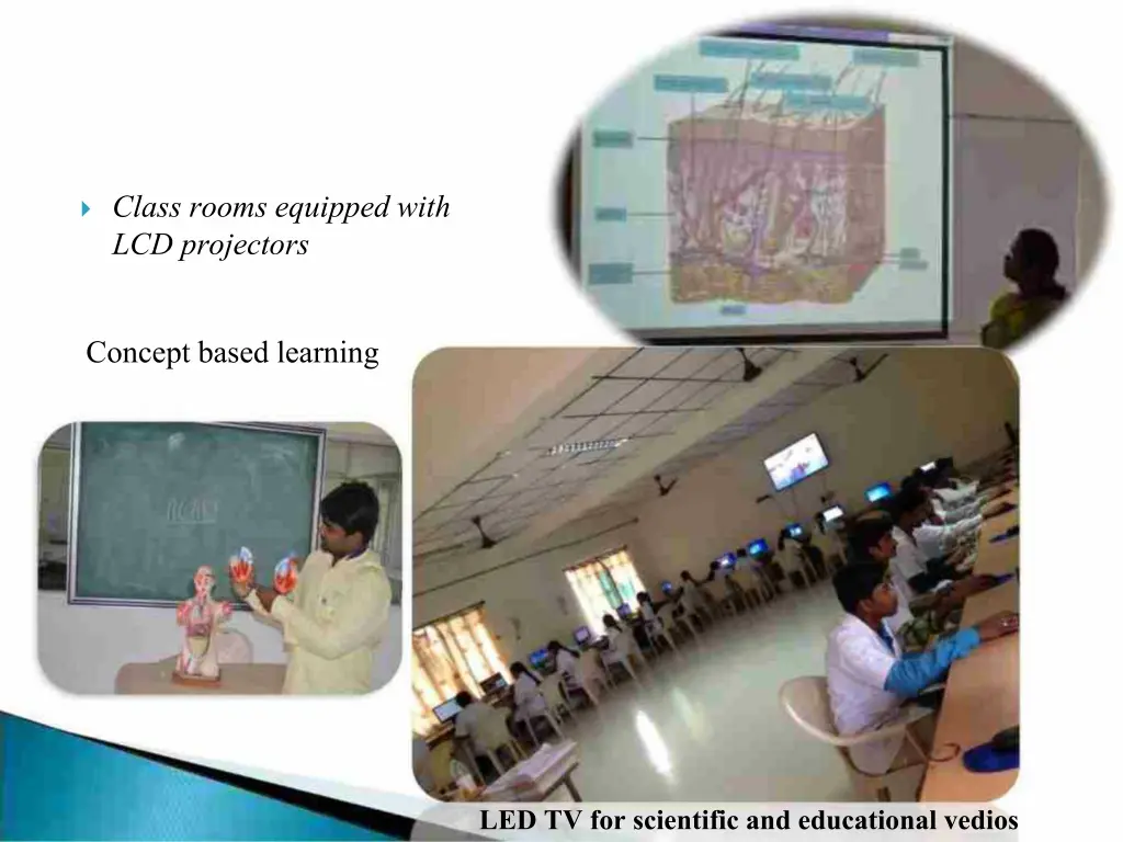 class rooms equipped with lcd projectors