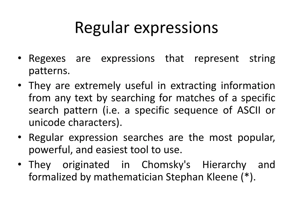 regular expressions 1