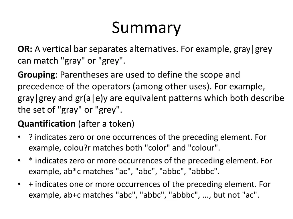 summary