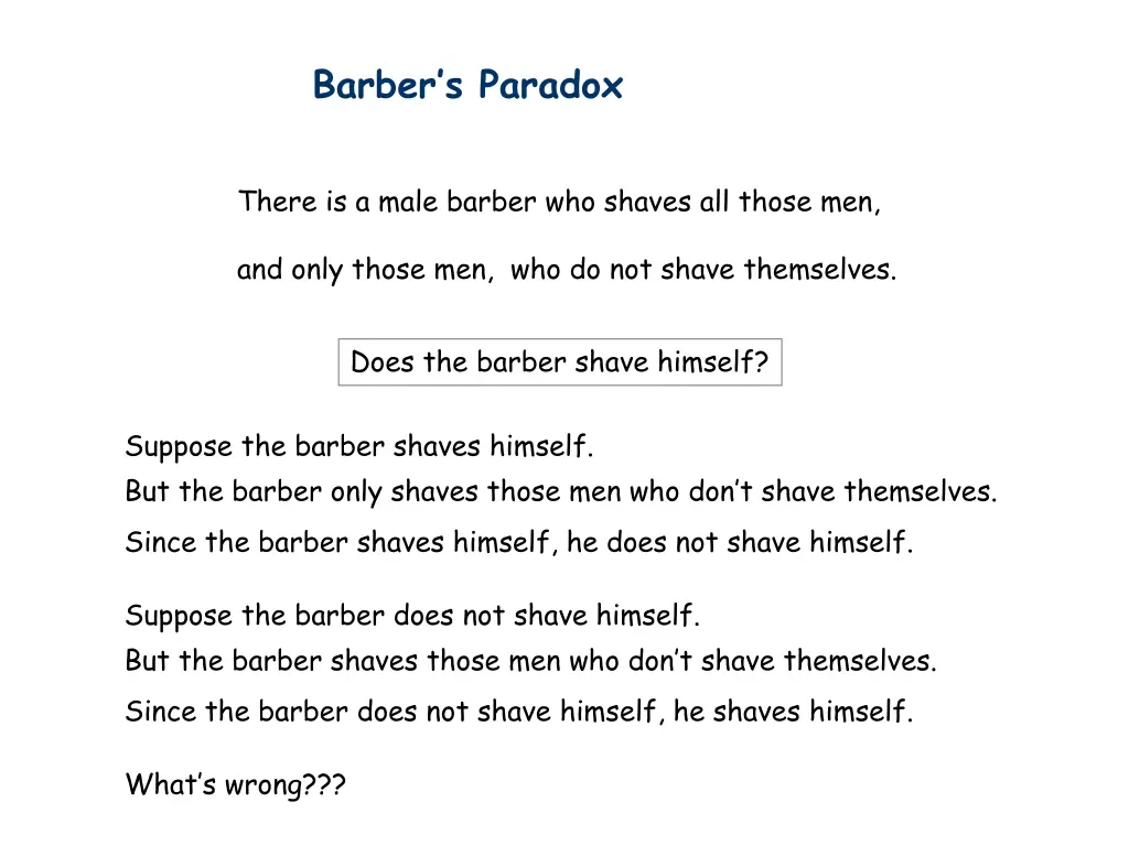barber s paradox