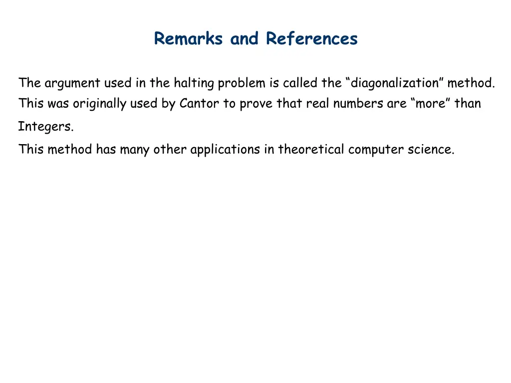 remarks and references
