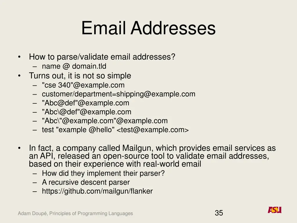 email addresses