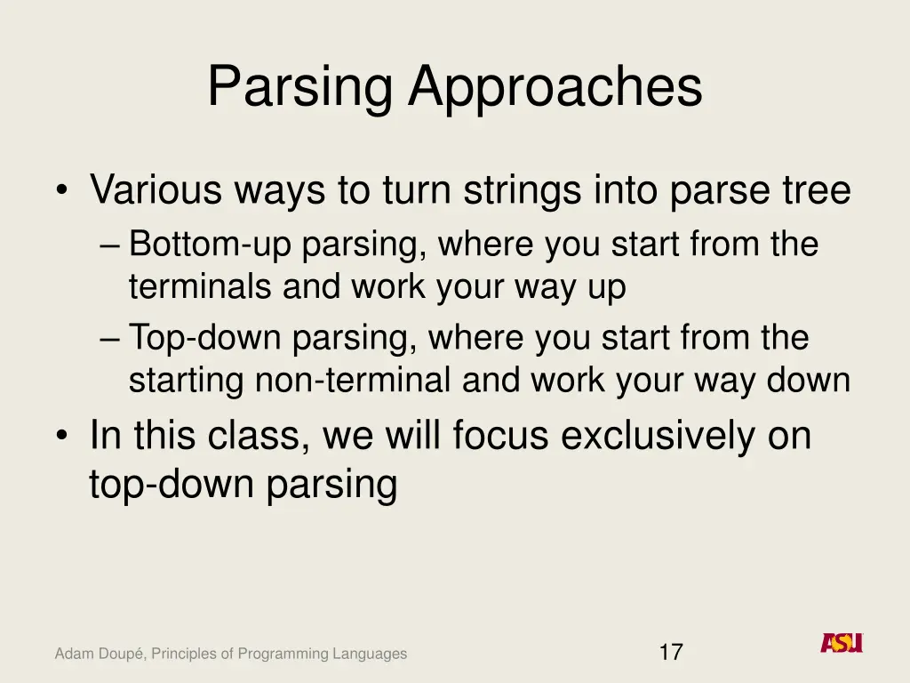 parsing approaches