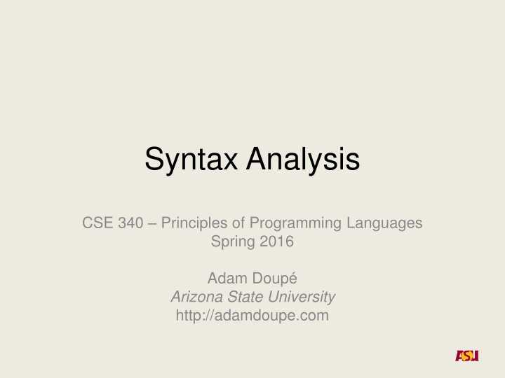 syntax analysis
