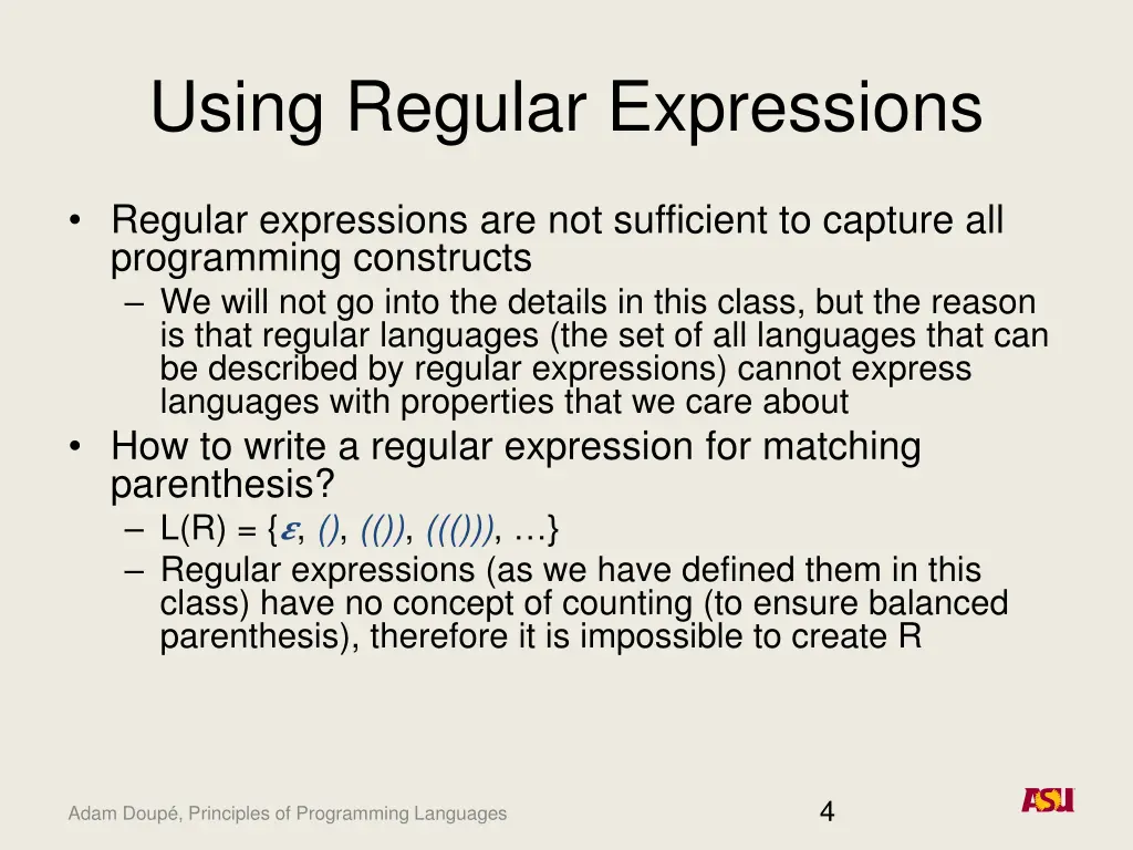 using regular expressions 1
