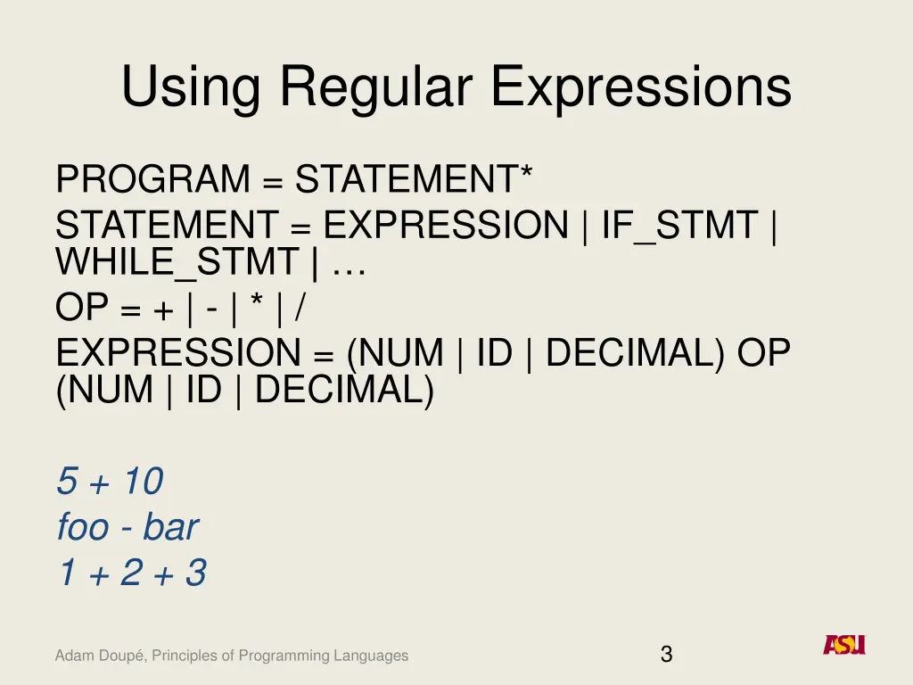 using regular expressions