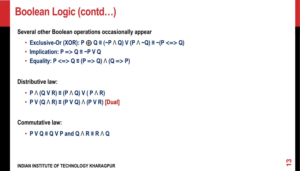 boolean logic contd