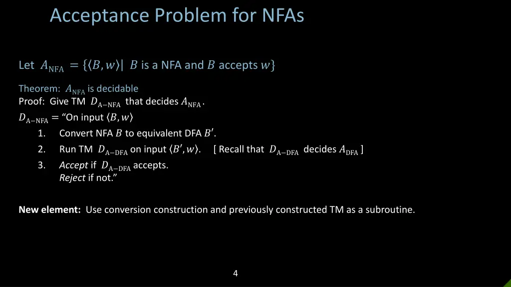 acceptance problem for nfas